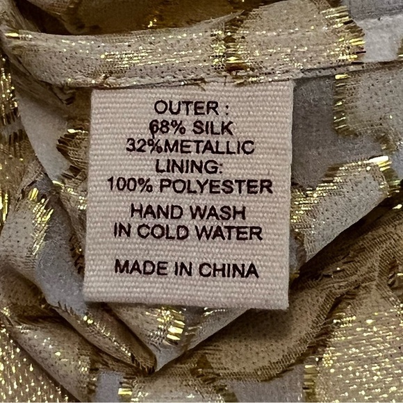 PALOMA BLUE Eden Layered Tiered Ruffled Metallic Fil Coupé Silk blend Skirt Gold - Picture 13 of 15